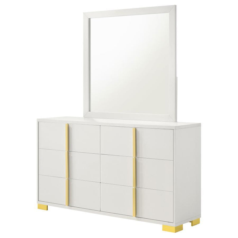 Marceline - 6-Drawer Dresser With Mirror - JaxCo Furniture