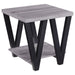 Stevens - Engineered Wood End Table Antique - Gray And Black - JaxCo Furniture