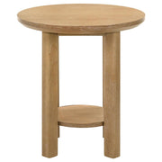 Ottowa - Round Wood Table With Shelf - JaxCo Furniture