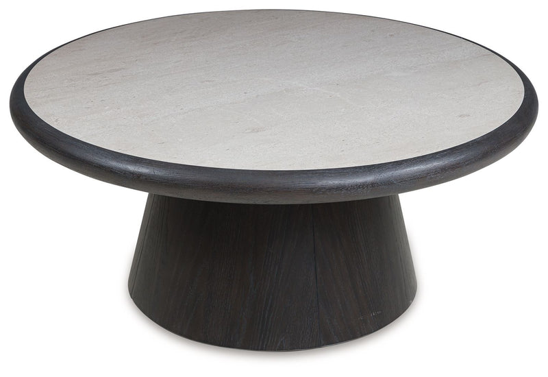 Bracken - French Black - Round Cocktail Table - JaxCo Furniture