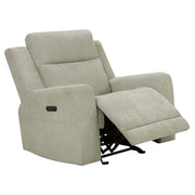 Kennett - Chenille Upholstered Power Recliner Chair - Ivory - JaxCo Furniture