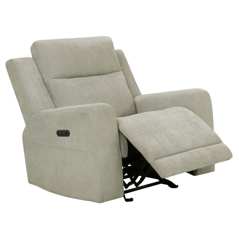 Kennett - Chenille Upholstered Power Recliner Chair - Ivory - JaxCo Furniture