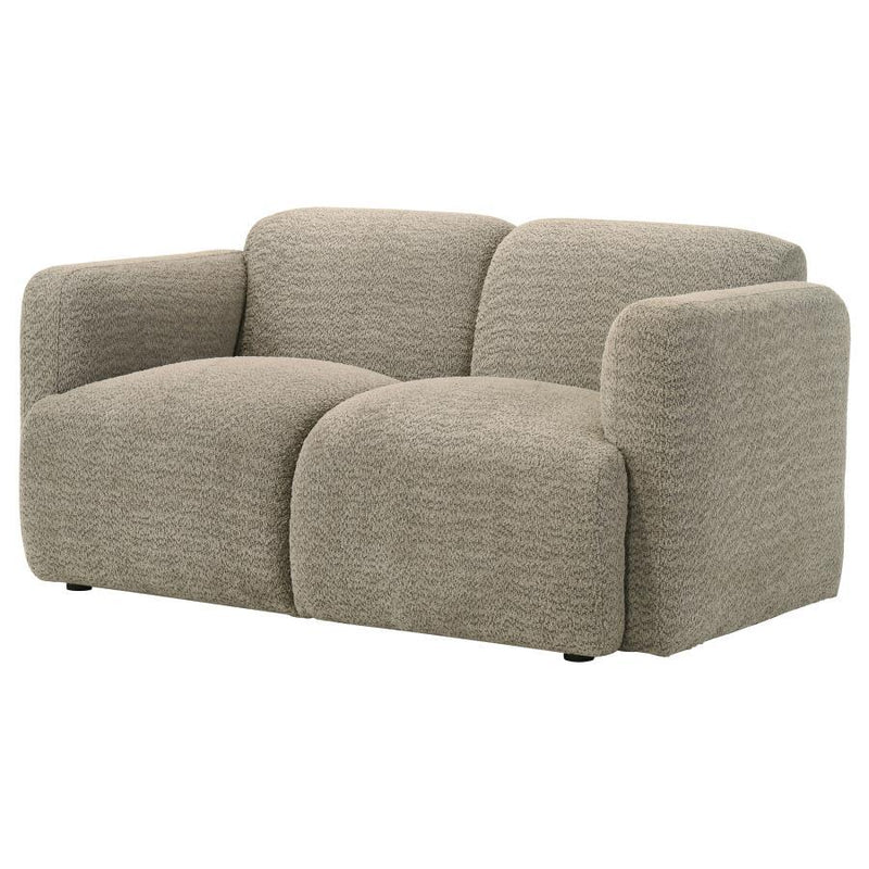Dorset - Fabric Upholstered Round Track Arm Loveseat - JaxCo Furniture