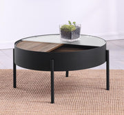 Ozella - Round Table With Hidden Storage Sandy - JaxCo Furniture