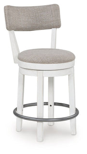 Robbinsdale - Antique White - Upholstered Swivel Barstool (Set of 2) - JaxCo Furniture