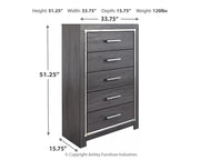 Lodanna - Gray - Five Drawer Chest - JaxCo Furniture