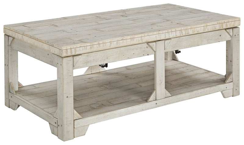Fregine - Whitewash - Lift Top Cocktail Table - JaxCo Furniture