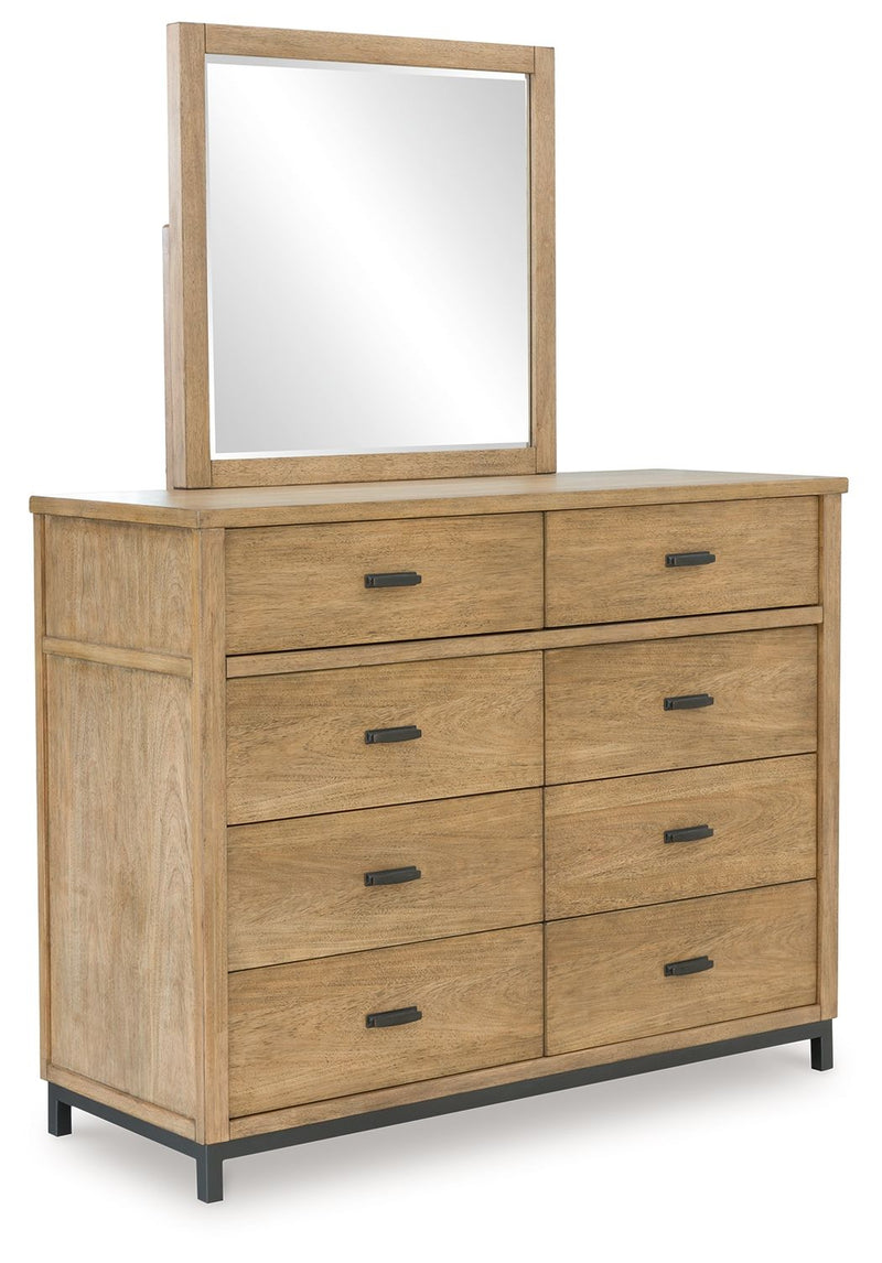 Tomtyn - Light Brown - Dresser And Mirror - JaxCo Furniture