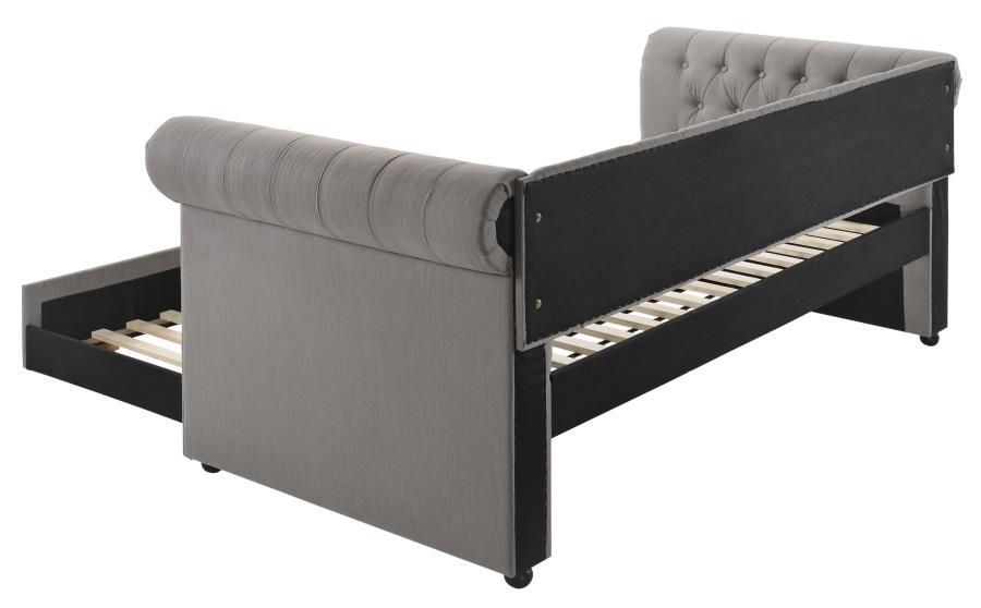 Kepner - Upholstered Twin Daybed With Trundle - Gray - JaxCo Furniture