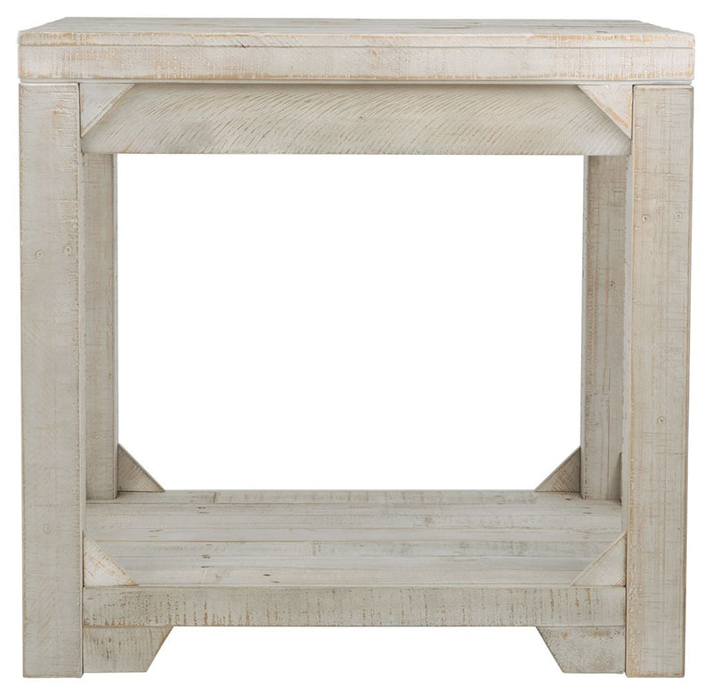 Fregine - Whitewash - Rectangular End Table - JaxCo Furniture