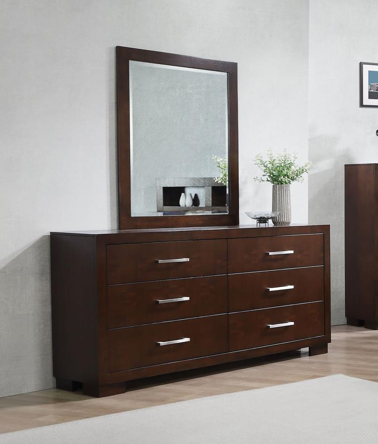 Jessica - 6-Drawer Dresser With Mirror - JaxCo Furniture