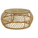 Dahlia - Round Glass Top Woven Rattan Coffee Table - Natural - JaxCo Furniture