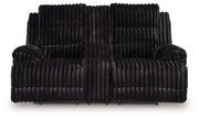 Rhine Falls - Onyx - Double Reclining Power Loveseat With Console - JaxCo Furniture