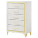 Lucia - 5-Drawer Bedroom Chest - White - JaxCo Furniture