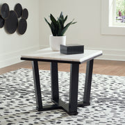 Fostead - White / Espresso - Square End Table - JaxCo Furniture