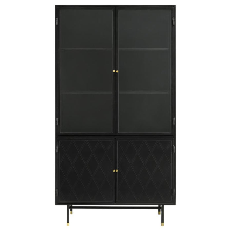 Santiago - 4 Door Metal Tall Storage Cabinet - Matte Black - JaxCo Furniture