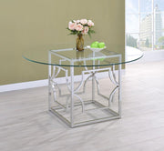 Starlight - Round Glass Top Metal Dining Table - JaxCo Furniture