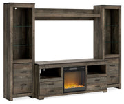 Trinell - 4-Piece Entertainment Center With TV Stand And Fireplace Insert - JaxCo Furniture