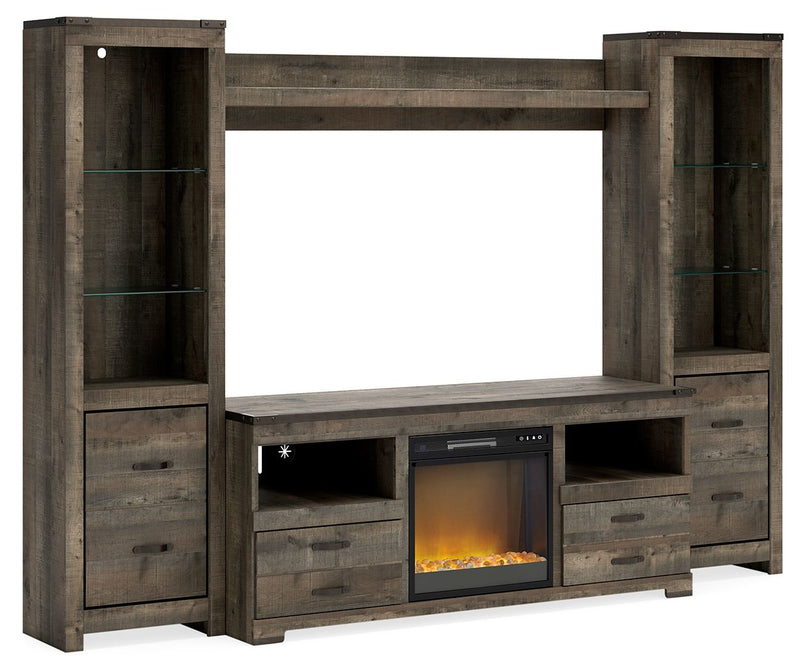 Trinell - 4-Piece Entertainment Center With TV Stand And Fireplace Insert - JaxCo Furniture