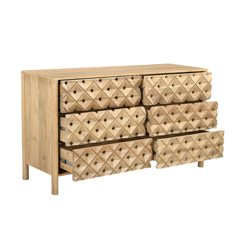Fulton - 6 Drawer Dresser - Natural - JaxCo Furniture