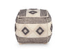 Dalia - Square Handwoven Woolen Pouf - Beige - JaxCo Furniture