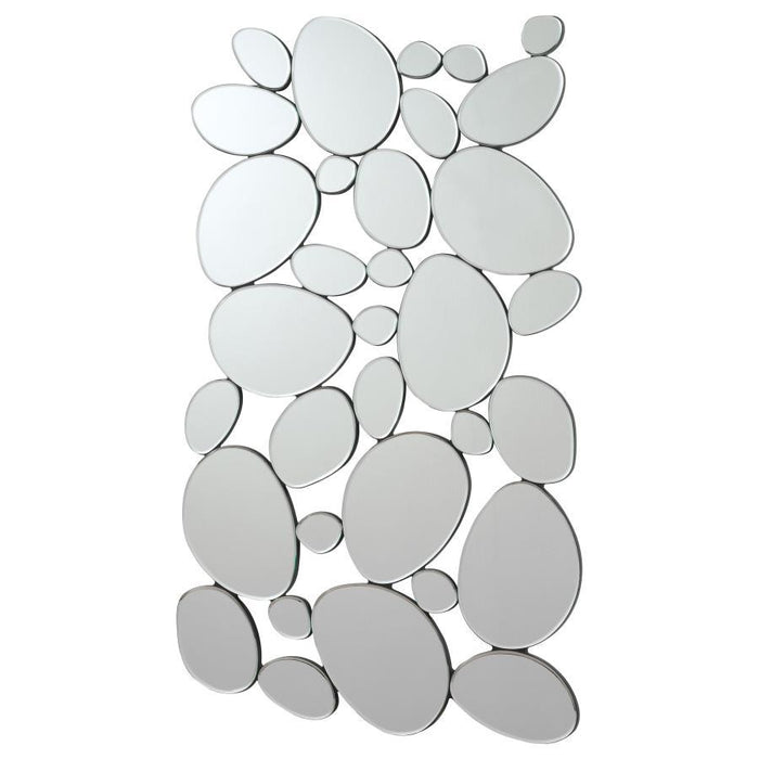 Topher - Pebble Themed Wall Mirror - Silver - JaxCo Furniture