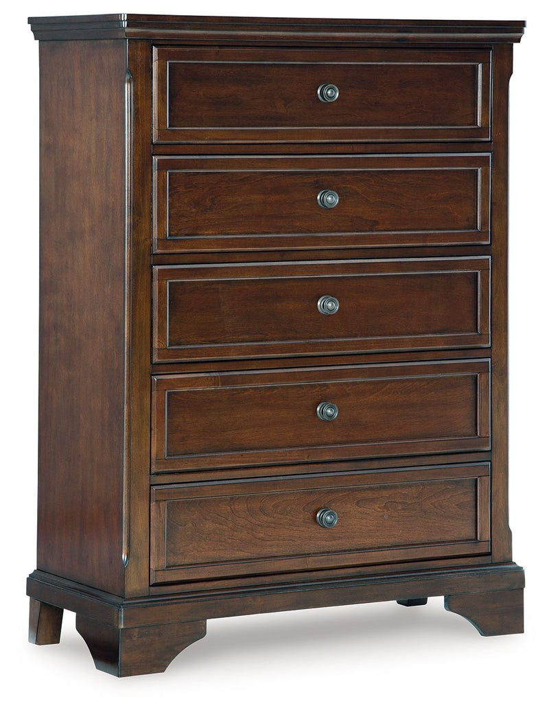 Trellington - Brown - Five Drawer Chest - JaxCo Furniture