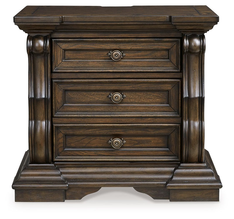 Maylee - Dark Brown - Three Drawer Night Stand - JaxCo Furniture