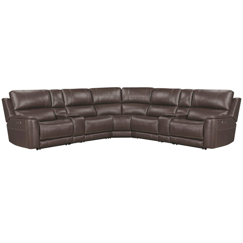 Easton - 7 Piece Zero Gravity Power Reclining Sectional With Power Adjustable Headrests - Steamboat Brown - JaxCo Furniture