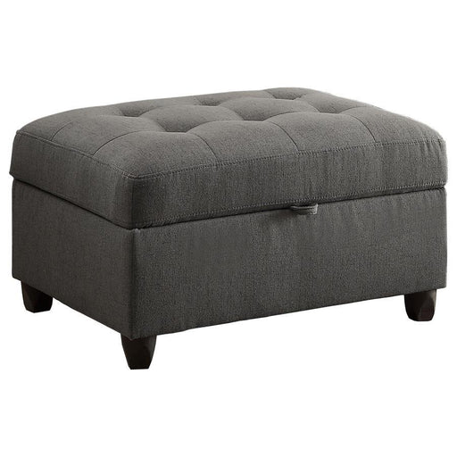 Stonenesse - Rectangular Upholstered Storage Ottoman - Gray - JaxCo Furniture