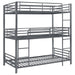 Maynard - Metal Twin Triple Bunk Bed - Gunmetal - JaxCo Furniture