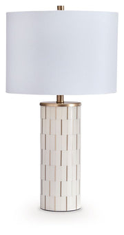 Faridworth - White / Gold Finish - Poly Table Lamp - JaxCo Furniture