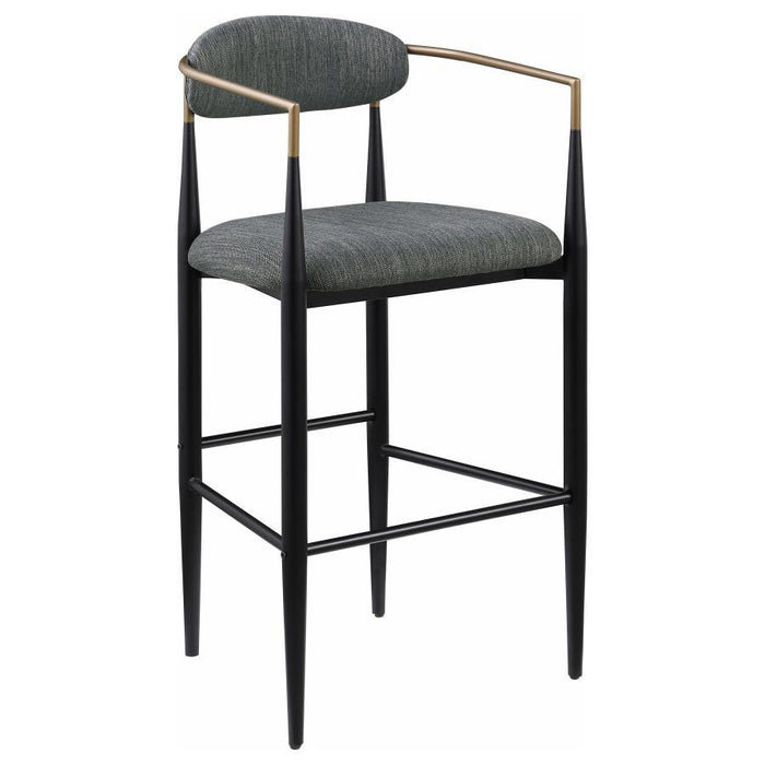 Tina - Metal Pub Height Bar Stool With Upholstered Back And Seat (Set of 2) - JaxCo Furniture