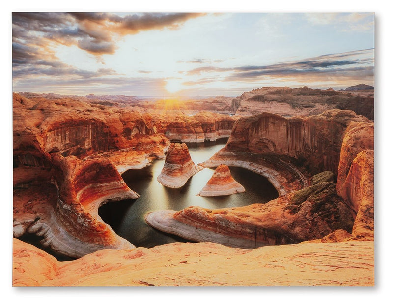 Deemsdon - Blue / Amber - Wall Art - JaxCo Furniture