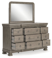 Lexorne - Gray - Dresser And Mirror - JaxCo Furniture