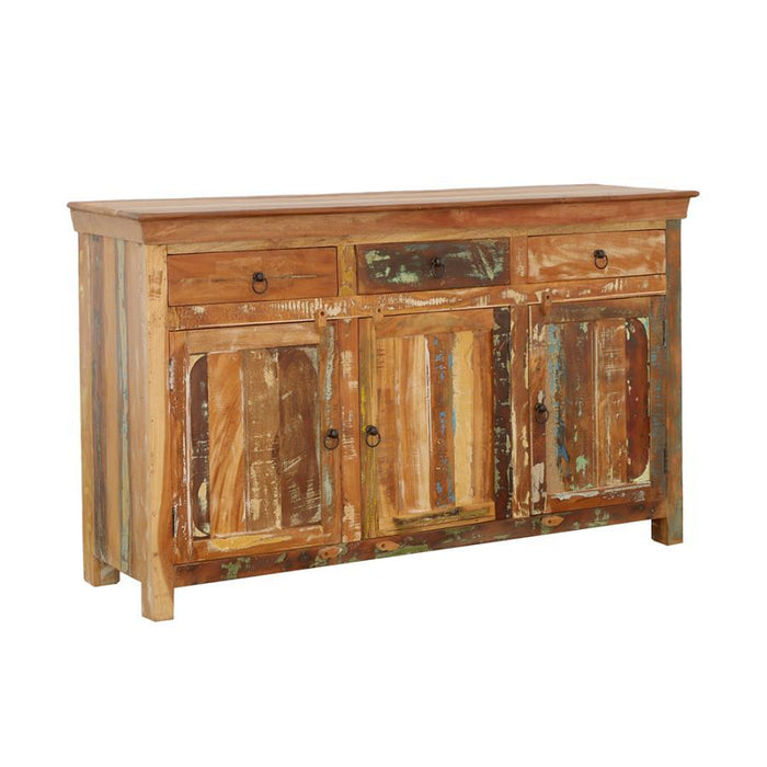 Harper - 3 Door Solid Reclaimed Wood Accent Cabinet - Brown - JaxCo Furniture