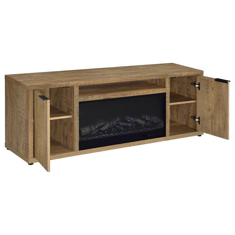 Fuller - 60" 2-Door TV Stand Fireplace Media Console - Mango - JaxCo Furniture