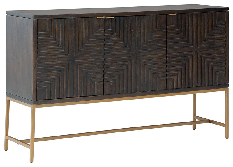 Elinmore - Brown / Gold Finish - Accent Cabinet - JaxCo Furniture