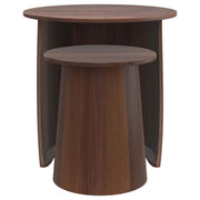 Yency - 2 Piece Round - Mango Wood Nesting Table Set - Dark Brown - JaxCo Furniture