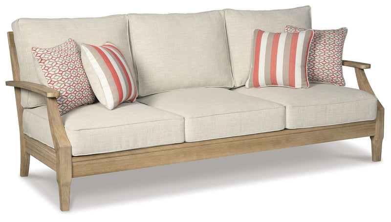 Clare - Beige - Sofa with Cushion - JaxCo Furniture