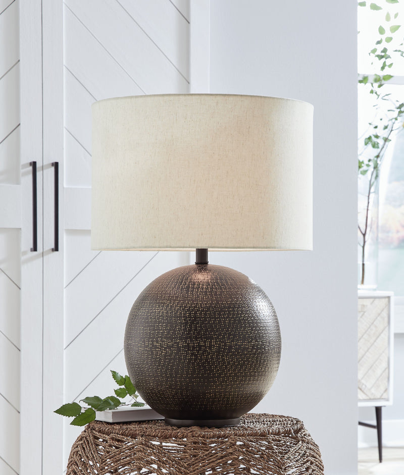 Hambell - Black / Gold Finish - Metal Table Lamp - JaxCo Furniture
