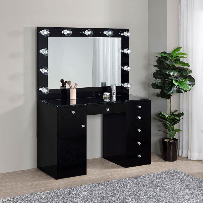 Acena - 7-Drawer Vanity Set With Lighting - JaxCo Furniture