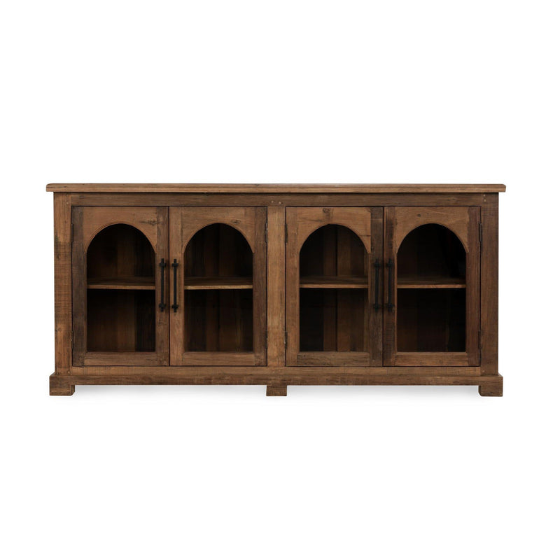Zion - Wood 4 Door Cabinet - Natural - JaxCo Furniture