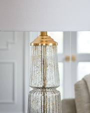 Bakersboro - Clear / Gold Finish - Glass Table Lamp - JaxCo Furniture