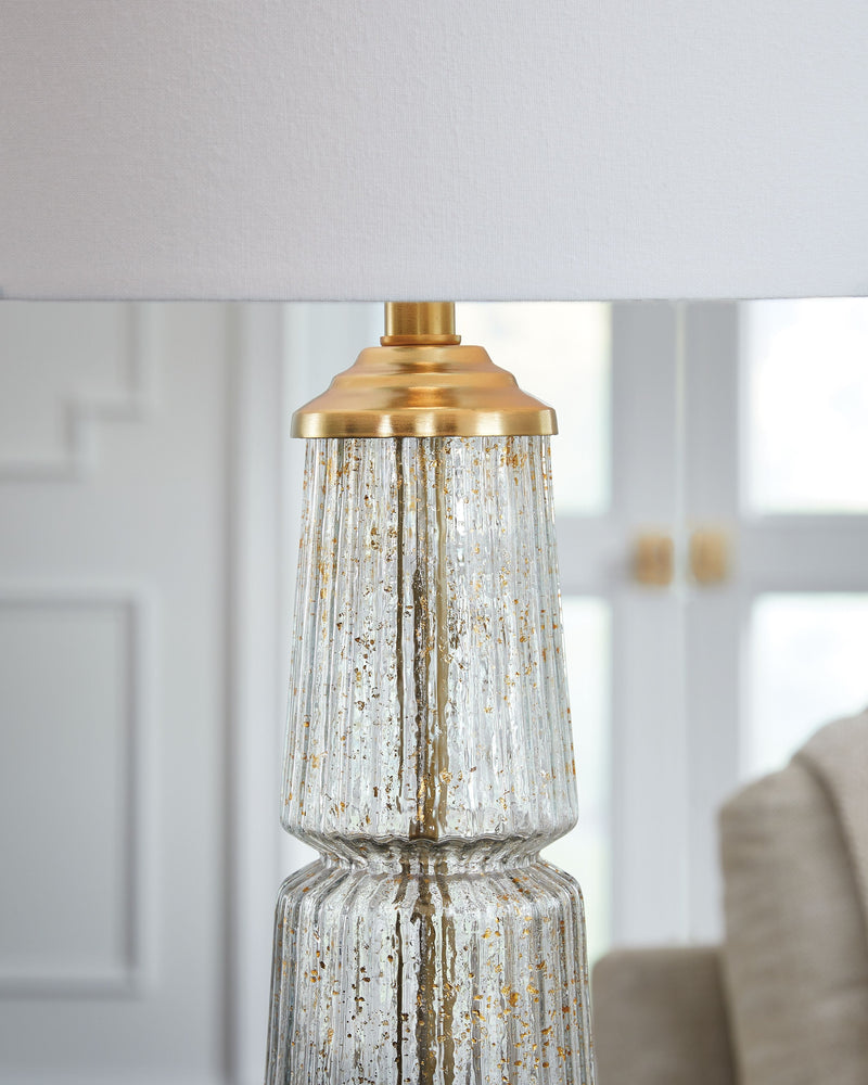 Bakersboro - Clear / Gold Finish - Glass Table Lamp - JaxCo Furniture