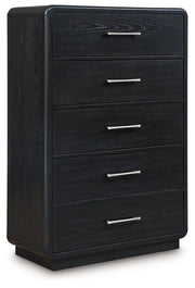 Rowanbeck - Black - Five Drawer Chest - JaxCo Furniture