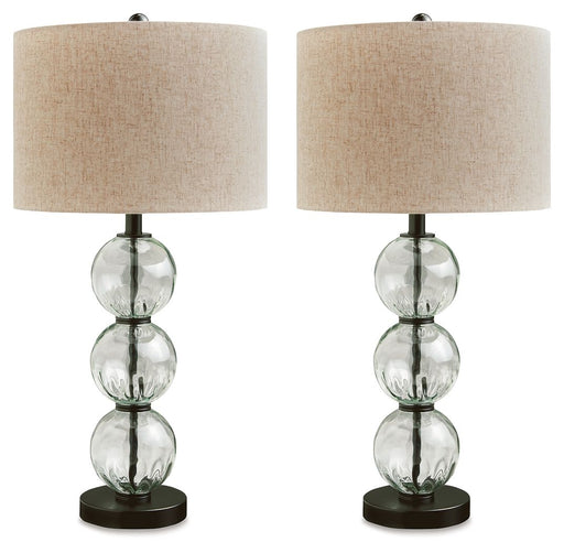 Airbal - Clear / Black - Glass Table Lamp (Set of 2) - JaxCo Furniture