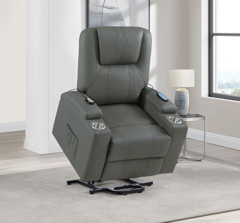 Armstrong - Upholstered Power Lift Massage Recliner - JaxCo Furniture