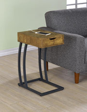 Troy - 1-Drawer C-Shaped Side Table Power Outlet - JaxCo Furniture