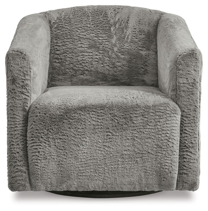 Bramner - Charcoal - Swivel Accent Chair - JaxCo Furniture